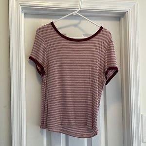 Red and White stripped Crop Top - Medium